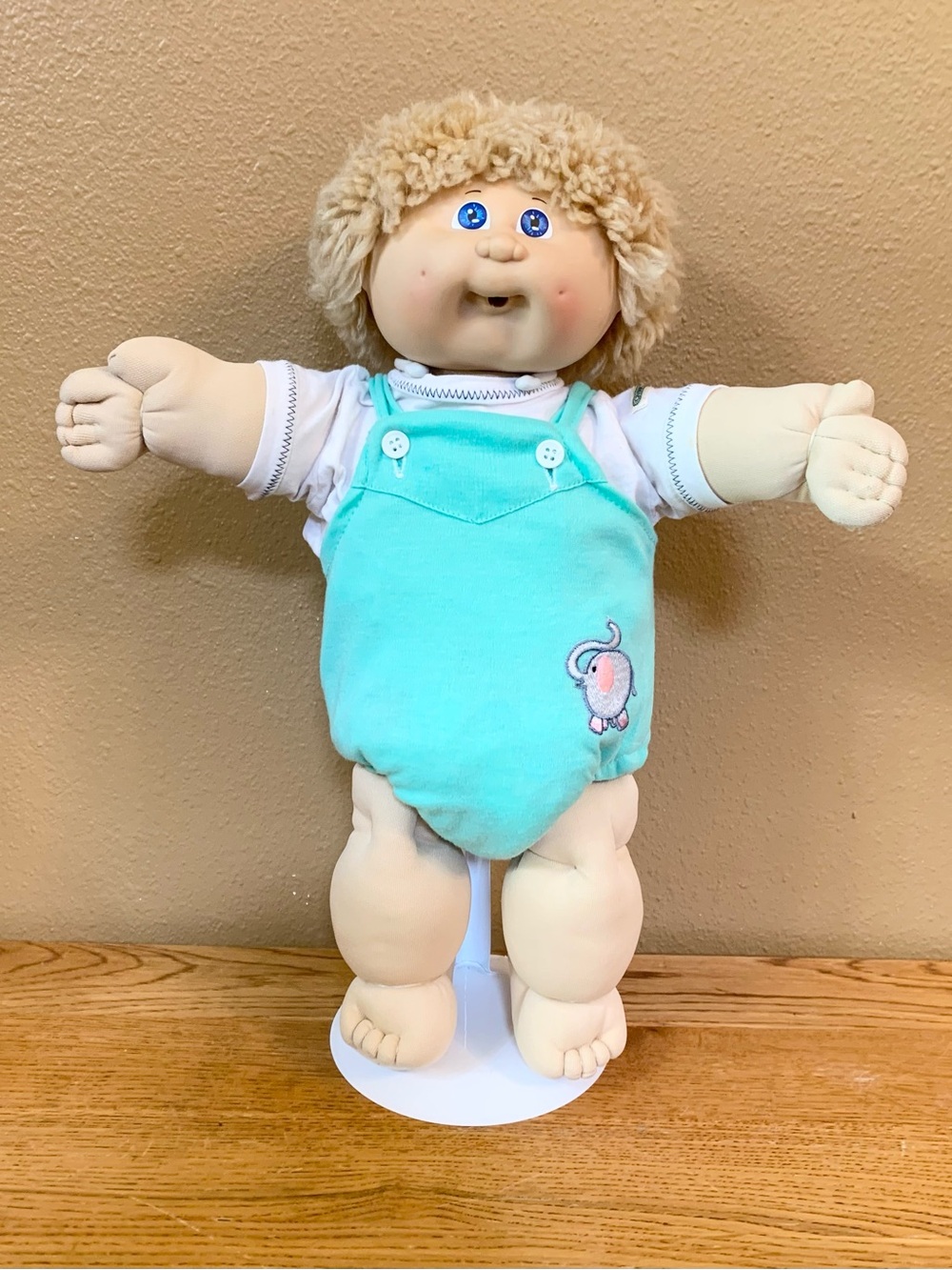 Vintage Cabbage Patch Kids Doll Fuzzy Boy With Paci Face No Pacifier